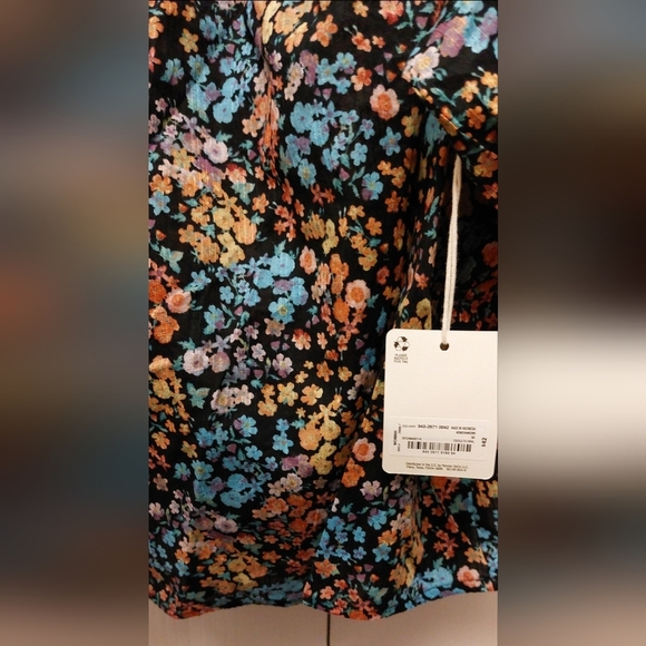 ANA Women's Floral Scoop Neck Peasant Top NWT Pouf Sleeves Boho 100% Cotton - Picture 13 of 16